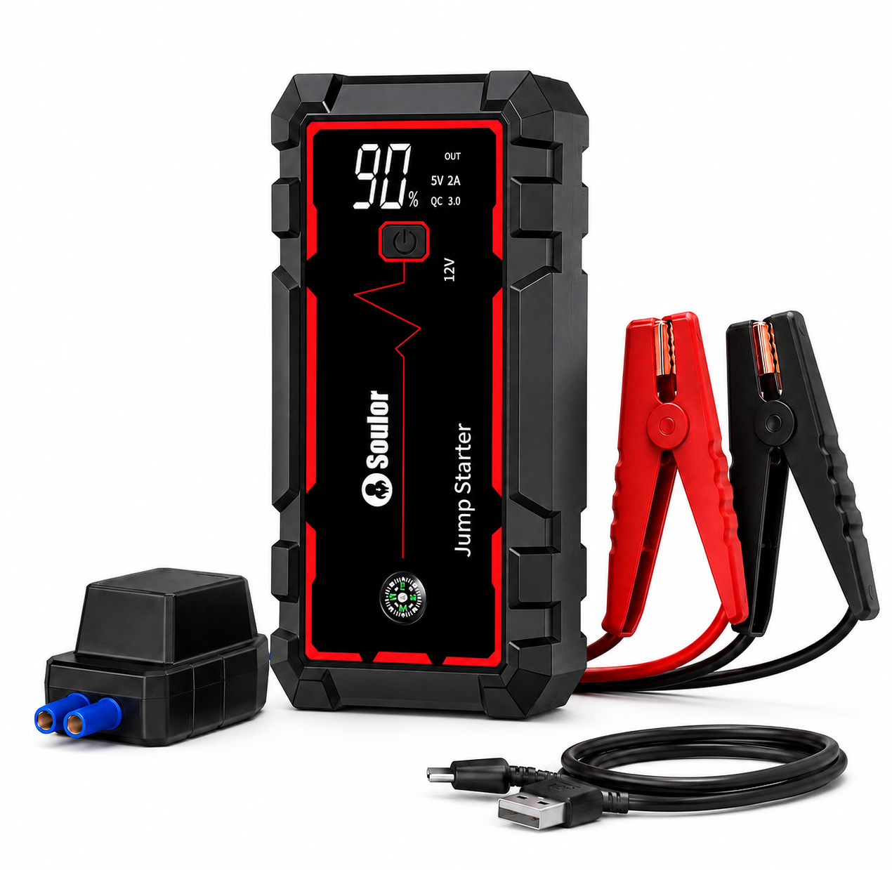 Soulor™ Portable Jump Starter – Powerful Emergency Car Battery Booster